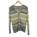  Ciaopanic CIAOPANIC кардиган вязаный лен linen.M темно-синий темно-синий бежевый окантовка рисунок V шея длинный рукав /GR #ECB002 мужской 