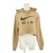  Nike NIKE тянуть Parker тренировочный спортивная одежда M чай Brown с капюшоном . укороченные брюки длина длинный рукав /AH24 #ECA004 женский 