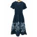 Minewa One-piece flair midi цветочный принт переключатель короткий рукав круглый вырез M темно-синий темно-синий /HT #ECB004 женский 