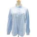  Munsingwear одежда MUNSINGWEAR Golf одежда рубашка L голубой воротник-стойка длинный рукав половина кнопка /YS23 #ECD005 женский 