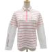  Munsingwear одежда MUNSINGWEAR Golf одежда рубашка M белый белый окантовка рисунок половина Zip длинный рукав /YS28 #ECD005 женский 