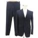  Zegna Zegna костюм формальный выставить верх и низ tailored jacket одиночный общий подкладка слаксы брюки длинный темно-синий полоса рисунок 