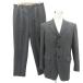  Takeo Kikuchi формальный костюм tailored jacket средний длина одиночный кнопка слаксы брюки длинный длина полоса рисунок 5 серый /SM1