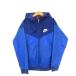  Nike NIKE Wind брейкер Parker жакет спортивная одежда S 140/68 синий голубой с капюшоном . длинный рукав Zip выше /AH12