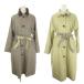  не использовался товар Moussy MOUSSY двусторонний пальто с отложным воротником 1 чай Brown зеленый зеленый тысяч птица .. рисунок одноцветный ремень имеется /MN6 #ECB006