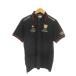  Le Coq s Porte .fle coq sportif GOLF COLLECTION рубашка-поло Golf олень. .LL чёрный черный Logo вышивка короткий рукав /CK4 #ECB006 мужской 