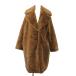  H and M H&amp;M искусственный мех пальто M Brown одноцветный длинный рукав большой цвет /NP #GY70 женский 