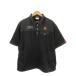  Le Coq s Porte .fle coq sportif GOLF COLLECTION рубашка блузон тянуть over Golf LL чёрный черный короткий рукав Logo вышивка . карман 