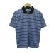  Nike Golf NIKE GOLF одежда для гольфа рубашка-поло M фиолетовый чёрный окантовка рисунок короткий рукав Logo /SY3 #ECB009 мужской 