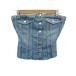  Zara ZARA tube top bare top S голубой Denim cut off короткий /YS36 #ECB009 женский 