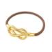  Hermes HERMESatame браслет аксессуары кожа чай Brown Gold ka ramen z женский 