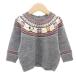  Familia Familiar вязаный свитер 80 nordic рисунок длинный рукав серый /AE #GY14 Kids 