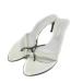  Sergio Rossi Sergio rossi mules tongs sandals high heel pin heel enamel 36.5 23.5cm white gray ju lady's 