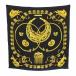  Hermes HERMES Calle 90 LES CAVALIERS D'OR желтый золотой. рыцарь шарф Logo общий рисунок чёрный черный Gold цвет /BB #OH