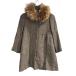  Lulu ro Jetta правило ro jet leur logette прекрасный товар Anne gola. меховое пальто средний длина серый бежевый 1 примерно S #WGA женский 
