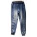 unopyuunoug.-retore relax 1PIU1UGUALE3 RELAX брюки-джоггеры Denim тренировочный woshu обработка M