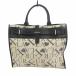  Furla FURLA большая сумка общий рисунок парусина кожа бежевый чёрный черный /HO* 0502 *AA* женский 