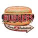  handle burger type BURGERS embossment retro style tin plate signboard metal plate american miscellaneous goods american miscellaneous goods 