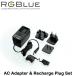 RGBlue AC Adapter &amp; Recharge Plug Set AC адаптор зарядка комплект a-ruji- голубой ACBP-01 для замены зарядка штекер видео свет подводный свет LED адаптор зарядка 