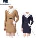 ROSASEN( женский ) Golf одежда теплоизоляция A-Line Layered wave вязаный One-piece 048-62011
