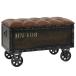  место хранения bench натуральное дерево & искусственная кожа 80.5x41x50cm