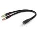 XYZA стерео Mini Jack изменение кабель 3.5mm 4 высшее ( женский )-3.5mm стерео Mini ( мужской )+ Mike ввод ( мужской )