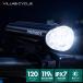 VILLAS CYCLE ���]�� LED���C�g �T�C�N�����C�g ���d�r�� �h�� IPX7 4���[�h ���^ �R���p�N�g �_�� �_�� �O�Ɠ� PLT-001
