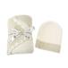 kasi одежда одеяло покрывало шляпа комплект вязаная шапка детская одежда baby BABY BLANKET-RUGBY CENTER STRIPE W/ CAP kashwere подарок комплект оттенок бежевого 