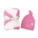 kasi одежда одеяло покрывало шляпа комплект вязаная шапка детская одежда baby BABY BLANKET STAR W/ CAP kashwere подарок комплект празднование рождения темный розовый серия 