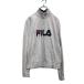 FILA половина Zip Logo тренировочный футболка S белый filler обратная сторона ворсистый б/у одежда . America скупка a606-5348