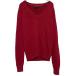 TOMMY HILFIGER хлопок вязаный свитер S красный Tommy Hilfiger V шея кабель вязаный б/у одежда . America скупка a612-5649