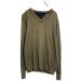 TOMMY HILFIGER хлопок кашемир .. вязаный свитер M хаки Brown Tommy Hilfiger V шея б/у одежда . America скупка a612-5974