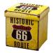 ビンテージ風 フォールディングスツール Sサイズ Route66 ルート66 イエロー 折りたたみ 椅子 イス 収納 ボックス スツール インテリア