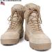  military boots Tacty karu boots SWAT 10 side zipper boots Sand America army [T]