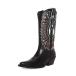Steve Madden Women's Weslynn Western Boot, Black Leather Multi, 10