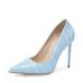 Newoed  Steve Madden Zapatos Vala para mujer, Azul Claro Croco, 10