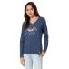 Life is Good Peace Cardinals Long Sleeve Crusher(TM) Vee Darkest Blue LG (US 12-14)