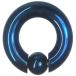 ステンレスボディピアス 0G 内径18mm スプリングボール10mm ブルー