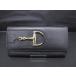  Gucci GUCCI W крюк складывающийся пополам длинный кошелек кожа мужской женский черный 137375