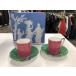  Wedgwood WEDGWOOD посуда cup &amp; блюдце пара 2 комплект розовый зеленый цветочный принт 