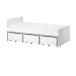 [IKEA/ Ikea / почтовый заказ ]SLAKT потертость kto кроватная рама место хранения box 3 шт имеется, белый,90x200 cm[3](09386074)