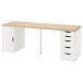 [IKEA/ Ikea / почтовый заказ ]LAGKAPTEN ковер капсулпа тонн / ALEXareks стол, белый stain / дуб style белый, 200x60 cm[4](39521706)