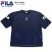 フィラ FILA ゲームシャツ 半袖 メッシュ ジャージ ナンバー ブランド Fロゴ 刺繍 紺 練習着 ビッグシルエット 大きいサイズ