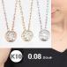 K10 �V�R�_�C�������h �l�b�N���X 0.08ct �ꗱ �ӂ����� ���f�B�[�X �������`�F�[�� 40cm �z���C�g�S�[���h �C�G���[�S�[���h �s���N�S�[���h
