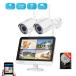 �h�ƃJ���� ���O ���C�����X 2��Z�b�g WIFI IP66�h�� �ƒ�p �L�p ��̌^ ���j�^�[�t�� �����^�� ���u �H���s�v 3MP��f 1TBHDD 8CH 5MP ���R�[�_�[ NVR