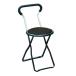  складной стул (4 ножек комплект черный × черный ) ширина 32cm сделано в Японии steel труба 
