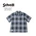 Schott Schott OMBRE CHECK S/S SHIRT [782-6123010] on пятно проверка рубашка с коротким рукавом искусственный шелк × полиэстер мотоцикл Biker [\19,800]