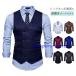  тонкий Fit лучший костюм жилет мужской бизнес накладывающийся надеты большой размер тонкий чёрный передний открытие темно-синий серый черный темно-синий серый одноцветный 