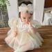  baby One-piece платье детский комбинезон девочка платье для церемоний chu-ru лента для волос детское платье половина день рождения костюм свадьба 1 лет день рождения 100 день .. три .