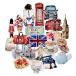 Navy Peony Eccentric England Travel Stickers (20 Pack) - Cute, Waterproof,